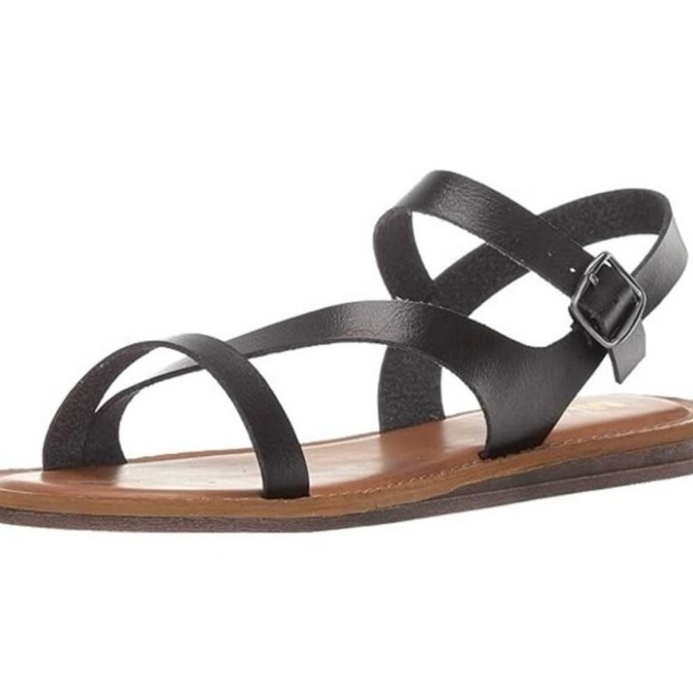 MIA Black and Brown Strappy Sandals